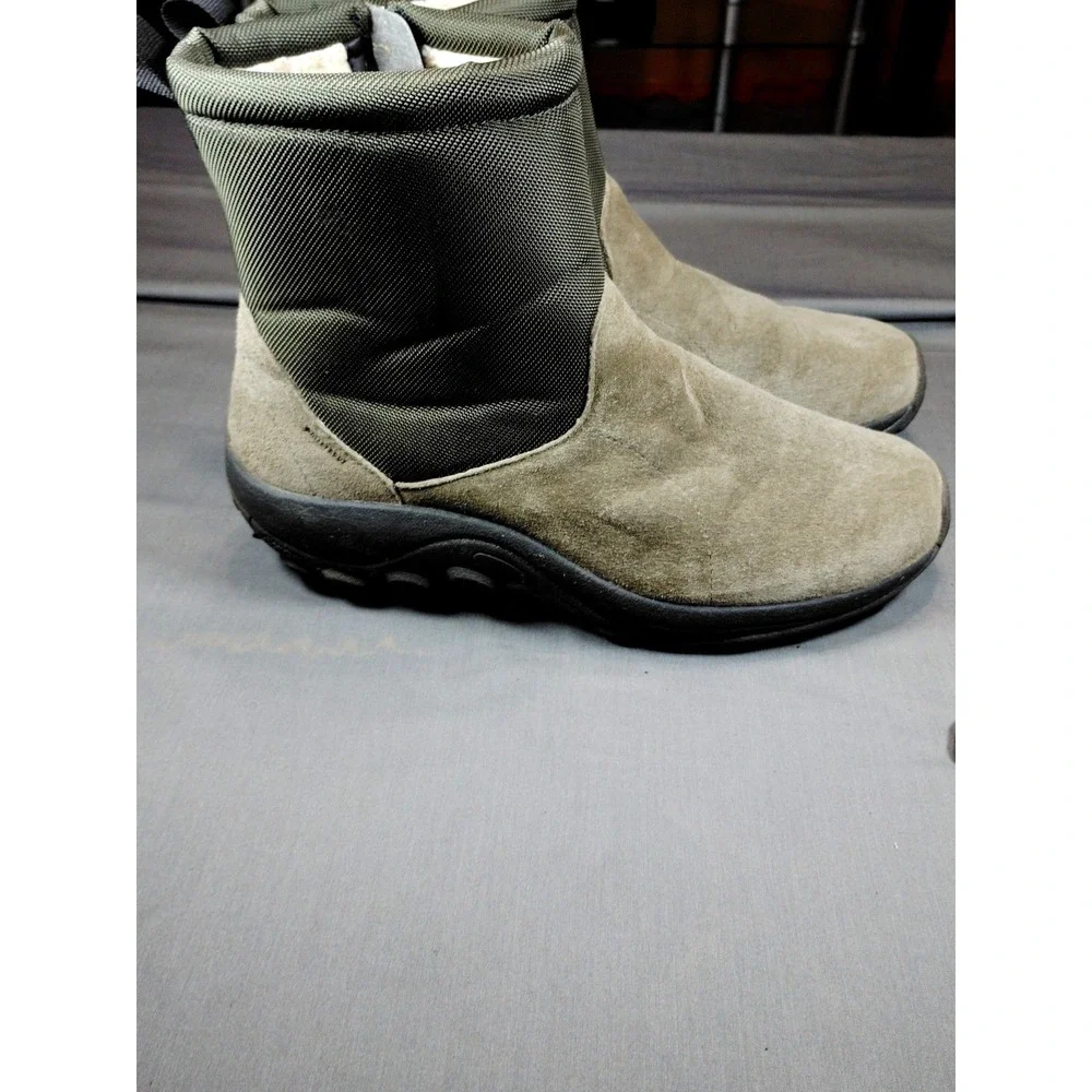 EUC Merrell Jungle Mid Zip Polar Waterproof Ice+ Leather Snow Boots Olive Men 13